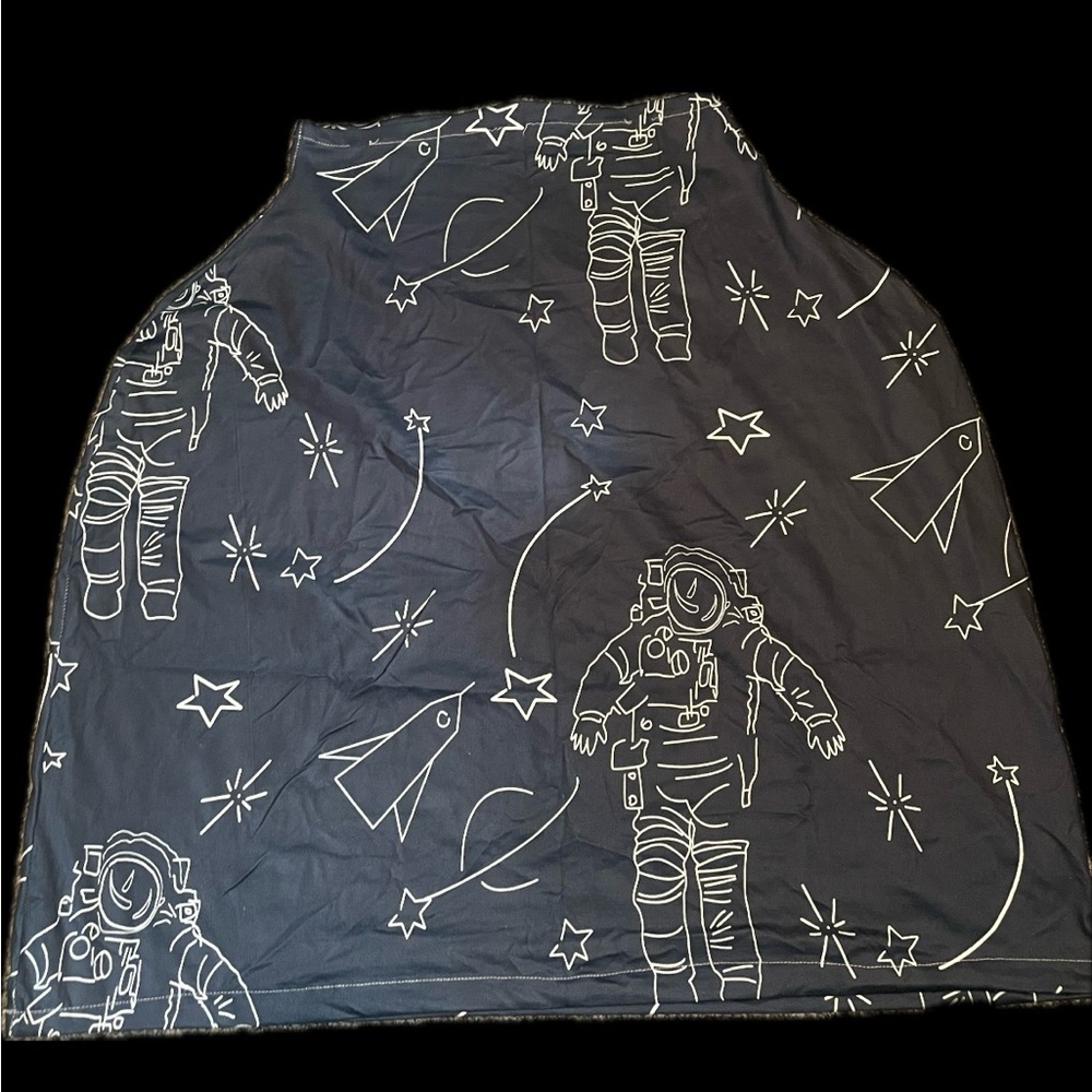 Stretchy Blue Astronaut Baby Car Seat and/or Cover for Infants